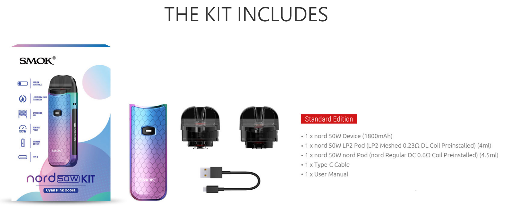 smok nord 50w pod kit SMOK NORD 50W POD KIT